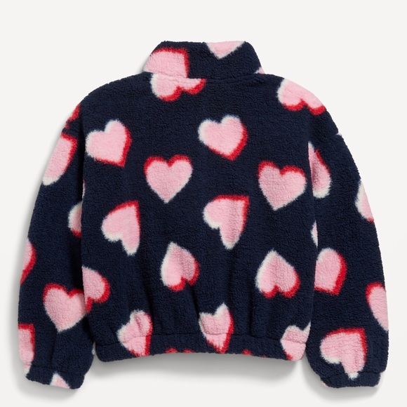Heart Pattern Fleece Jacket - Picture 2 of 3